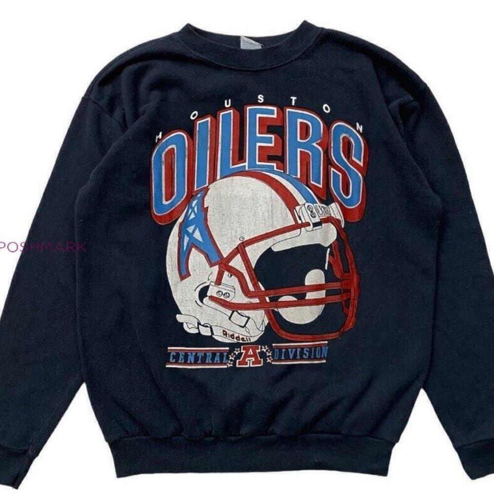 Retro Houston Oilers Logo Graphic Black Classic NFL Sweatshirt